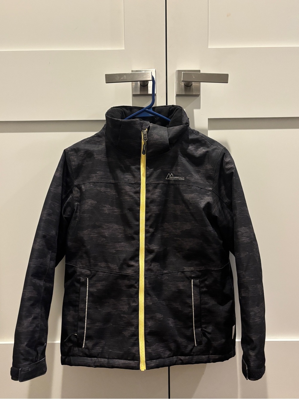 Men's Black Ski Jacket with Yellow Zip - Alpine Performance